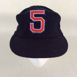Rare Ww2 Era 1940s 1950s Baseball Team Hat Military Issue 5 Patch Navy Blue Smal