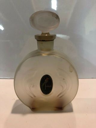 Jonteel Rexall United Drug Frosted Ornate Vintage Art Deco Perfume Bottle 1930s