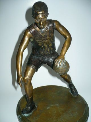 50 Off Rare Maitland - Smith Bronze Basketball Player Sculpture - Vintage