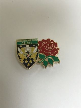 Rare Northampton Saints & England Rugby Union Supporter Enamel Badge -
