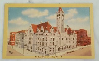 Antique Postcard Of The Post Office Milwaukee Wisconsin D - 2
