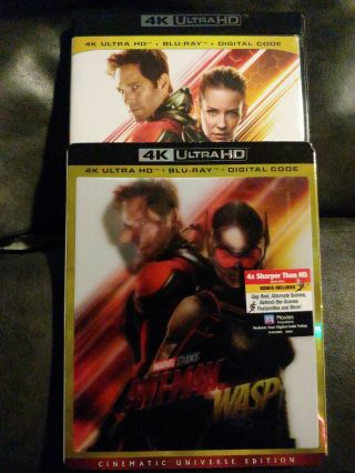 Marvel Ant - Man And The Wasp 4k Ultra Hd Blu Ray 2 Disc Rare Lenticular Slipcover