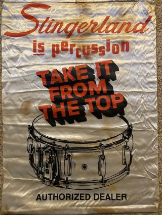 Vintage Slingerland Drums Authorized Dealer Banner Ultra Rare