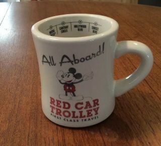 Vintage Disneyland Red Car Trolley Coffee Cup / Mug,  Rare Disney Mickey Mouse