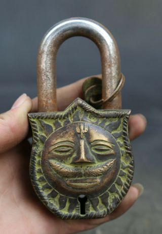 4.  3 " Collect China Bronze Beast Head Old - Fashioned Anti - Theft Lock Door Padlock