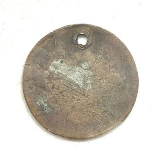 Freemason Masonic Coin Vintage Antique Pendant Token: Brass or Copper 2