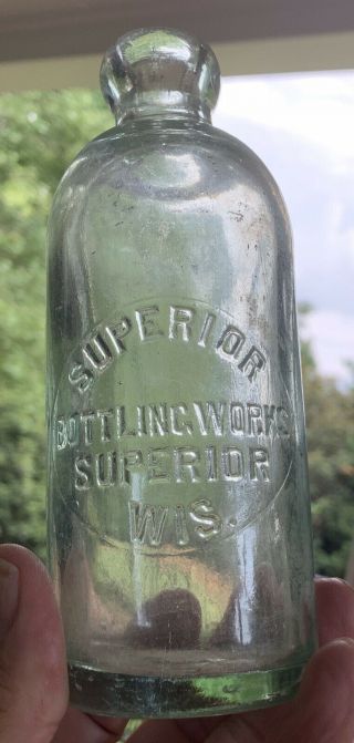 Superior Bottling Antique Hutchinson Bottle,  Superior,  Wisconsin,