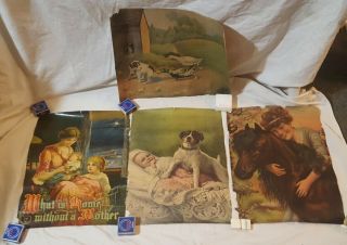 Antique Lithograph Art Posters Late 1800s Or Early 1900s Prints