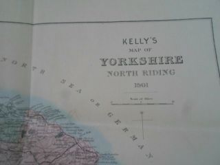 Kelly ' s Map of Yorkshire North Riding 1901 Drawn,  Engraved By Kelly ' s Directories 2