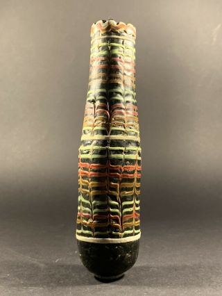 Very Rare Highly Detailed Ancient Phoenician Mosiac Glass Vessel Circa 1000bce