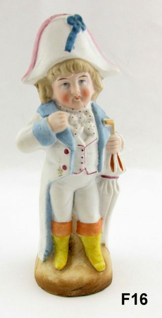 Antique German Bisque Porcelain Colonial Young Male Figurine 6 3/4 " Tall F16