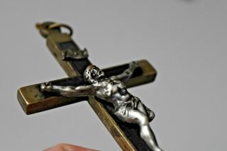 ⭐ antique crucifix,  religious cross,  Christ - silvered metal,  pendant ⭐ 2