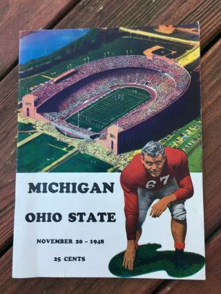 Rare 1948 Ohio State Buckeyes Vs Michigan Natl.  Champions Football Game Program