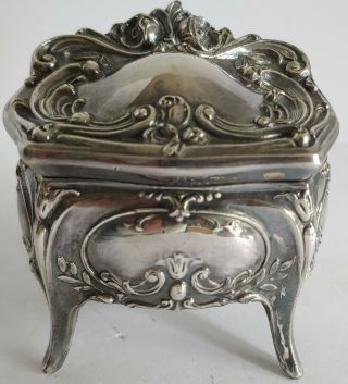 Antique Art Nouveau Trinket Box Jennings Brothers J.  B.  1298 Casket Jewelry Box
