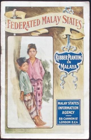 Rare 1924 Malaya Rubber Planting In Malaya & Federated Malay States (fms)