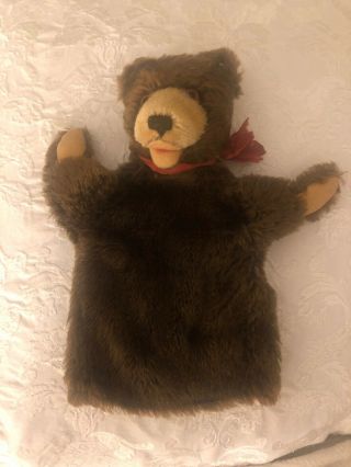 Vintage Steiff Teddy Baby Hand Puppet With Ear Button VGC 1950 - 60 3