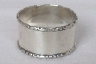 A Antique Solid Sterling Silver Napkin Ring Birmingham 1919.