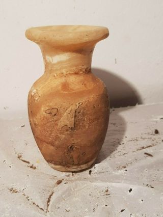 Rare Antique Ancient Egyptian Alabaster Stone Vase Gods Horus Sekhmet2589–2566bc