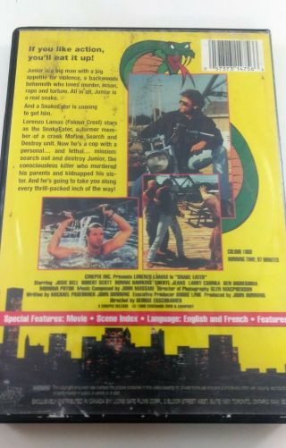 RARE OOP LORENZO LAMAS JOSIE BELL SNAKE EATER CULT CHEESY ACTION MOVIE DVD 1989 2
