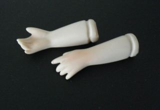 Vintage Set Of Porcelain Girl Doll Half Arms 2 1/4 " Long