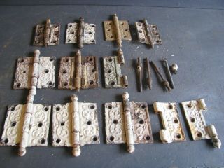 014 Antique Salvage For Restoration Eastlake Style Hinges Parts Most 3 1/2 ",  2