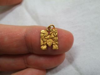 22k Alaska Real Gold Nugget Antique Charm - Initial,  Letter M