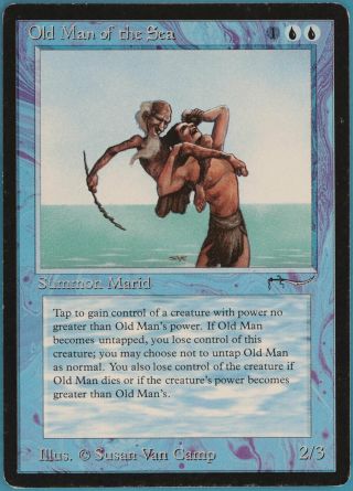 Old Man Of The Sea Arabian Nights Pld - Sp Blue Rare Mtg Card (id 96570) Abugames