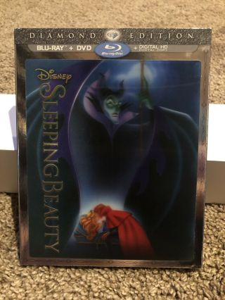 Sleeping Beauty Diamond Edition Blu - Ray/dvd Rare Best Buy Lenticular Slipcover