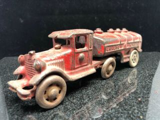 Ac Williams Cast Iron Gasoline Motor Oil Toy Truck Tanker Semi Rare Vintage 1920