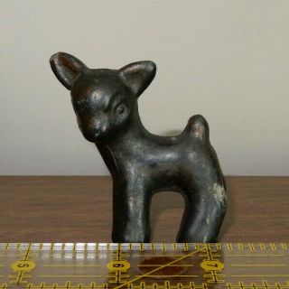 Vintage Small Black Cast Iron Deer Figurine 2 " Tall Antique C.  1935