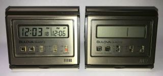 Vintage Bulova Quartz Digital Travel Alarm Clock Cit Rare