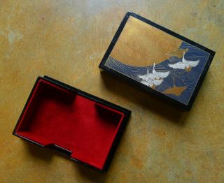 Japanese Lacquer Box,  Business Cards Holder,  Custom Made For Nhk