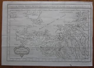 Bellin: Asia Map Of Tibet - 1750