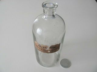 Vintage/antique Glass Medicine Bottle,  Glycerin,  Richmond Indiana,