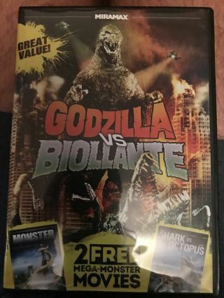 Godzilla Vs.  Biollante/ Mega Shark Vs.  Octopus (dvd,  2013) Rare,  Out Of Print