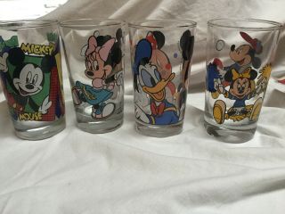Set Of 4 Walt Disney’s Drinking Glasses Rare Set Official Disney