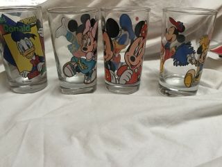 SET OF 4 Walt Disney’s DRINKING GLASSES RARE SET OFFICIAL DISNEY 3