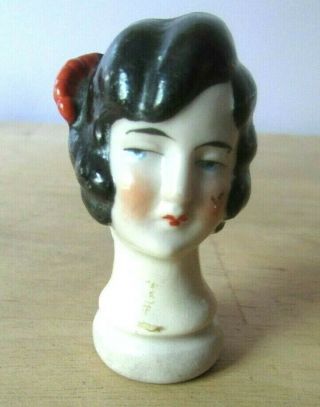 Art Deco German Porcelain Half Doll Head - Vintage