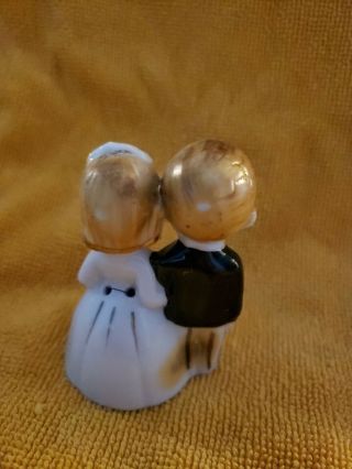 Vintage Bride & Groom Couple Wedding Bell Cake Topper Japan hand painted 3 