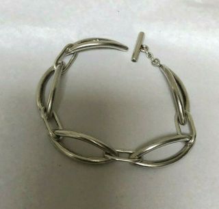 Rare Vintage B.  Poulsen Denmark Modernist Sterling Silver Link Bracelet.
