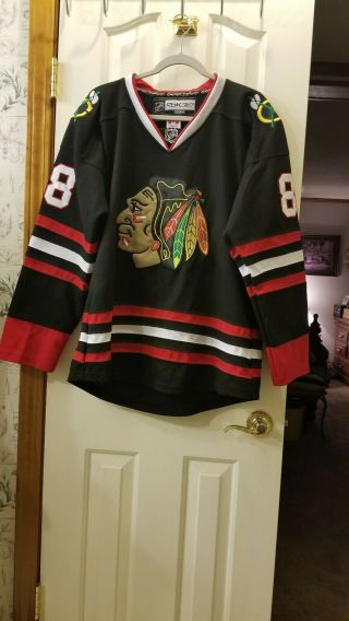 Rare Chicago Blackhawks Patrick Kane Reebok Black Hockey Jersey Sz 50 Xxl