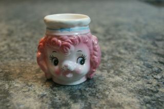 Lefton Pink Poodle Egg Cup 3 Small Flee Bites & Very Rare