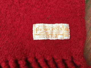RARE LARGE SIZE 1950 ' s PENDLETON OHIO STATE THICK WOOL w/PATCH FOOTBALL BLANKET 3
