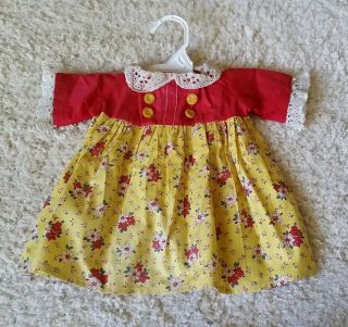 Htf Vtg Raggedy Ann & Andys Belindy Cloth Doll Dress W Flower Buttons Clothes