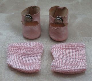 Vintage 1953 Vogue Ginny Pink Snap Shoes & Socks