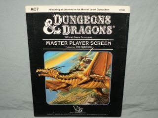 D&d 1st Ed Aid - Ac7 Master Player Screen (very Rare - Hard To Find And Vg, )