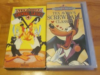 Tex Avery Screwball Classics Volume 1 & 4 Mgm/ua Vhs Christmas Rare Pop