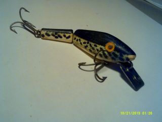 Vintage L&s Bass - Master Model 15 Jointed Fishing Lure 3 Inches Black/white