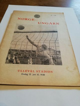 Rare 1957 Norway V Hungary International Football Match Programme