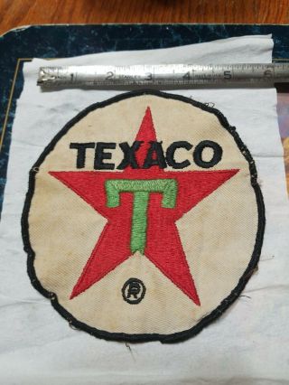 Rare 1950s Texaco Oil Gas Large 5.  75 Inch Floppy Cloth Patch